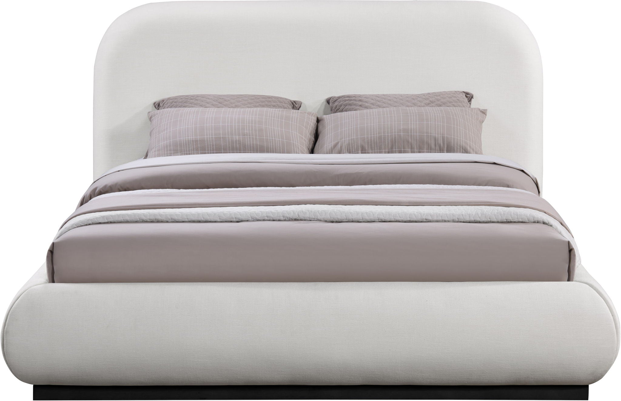 Vaughn - Linen Bed With Black Base