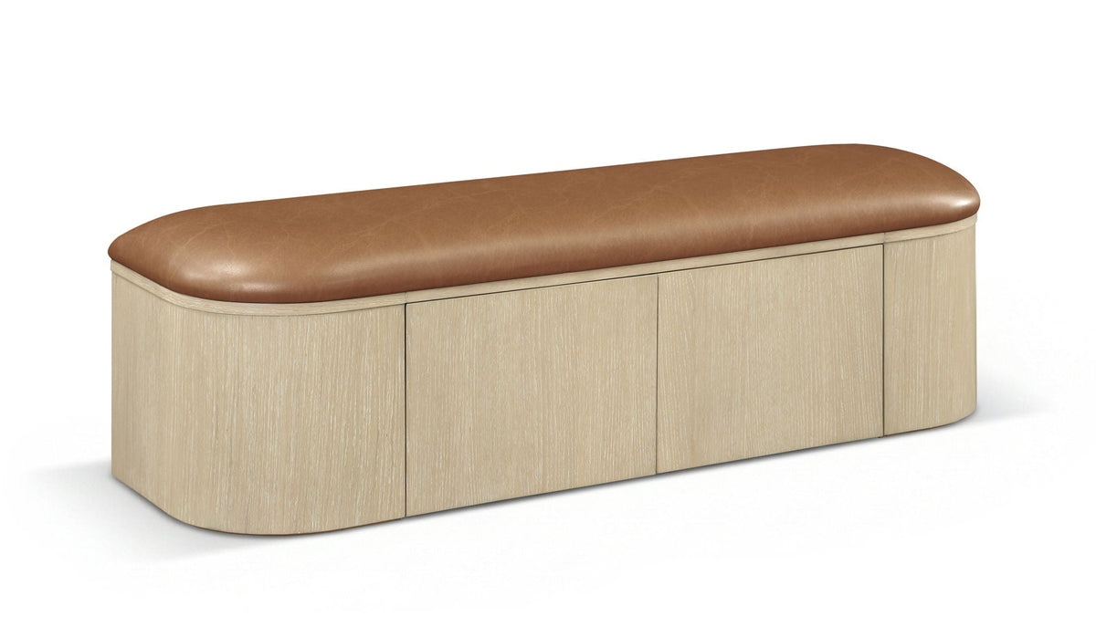 Velden - Upholstered Storage Bench with Natural Base
