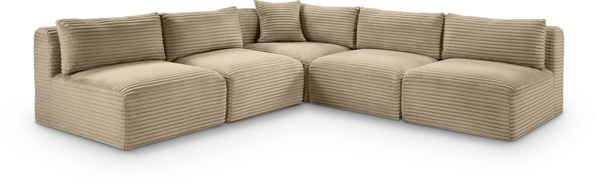 Shaggy - 5 Piece Modular Corner Armless Sectional - Sectional