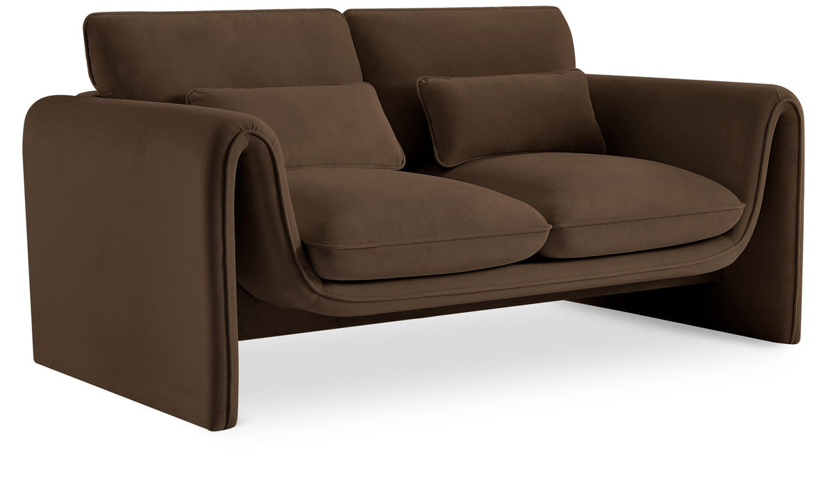Sloan - Loveseat - Dark Brown Velvet