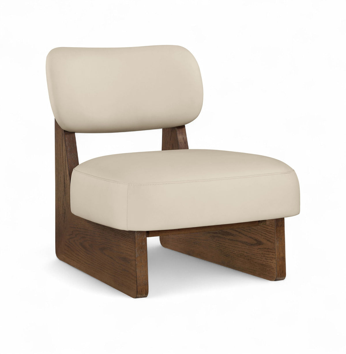 Vetra - Vegan Leather Upholstered Accent Chair with Brown Base