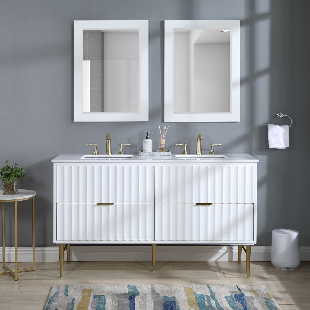 Modernist - Bathroom Vanity with Gold Legs