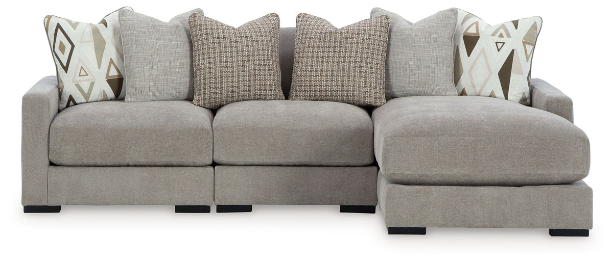 Aslan Court Pebble Modular Sectional — 3-Piece Sofa Sectional + Right-Arm Chaise