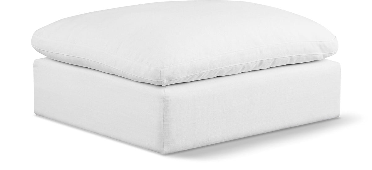 Comfy Linen Modular Sectional — Ottoman — White
