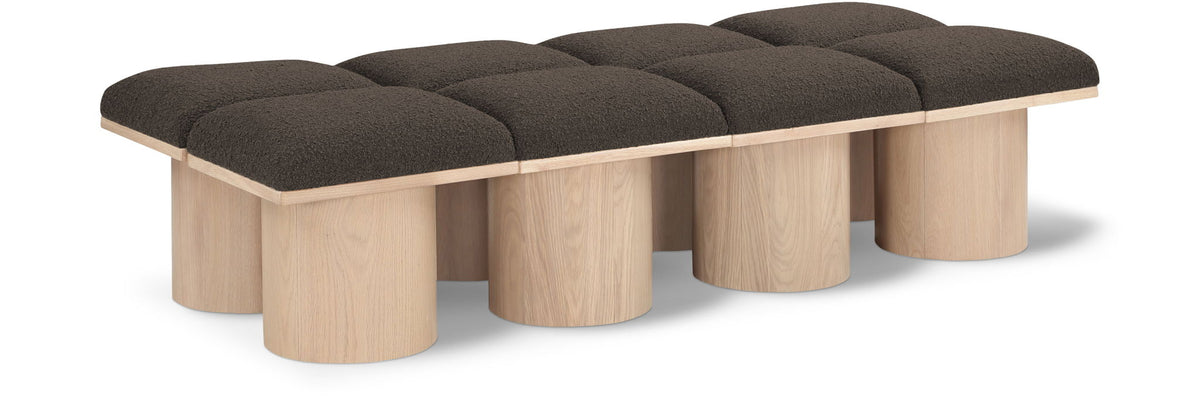 Pavilion Modular Bench 8-Piece Bench, 72"W x 31"D — Brown / Natural Base