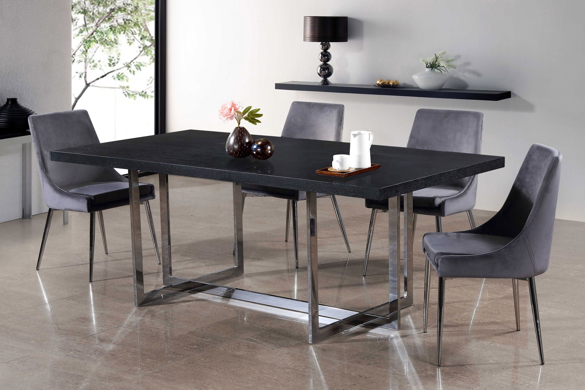 Karina - Dining Chair with Chrome Legs (Set of 2)