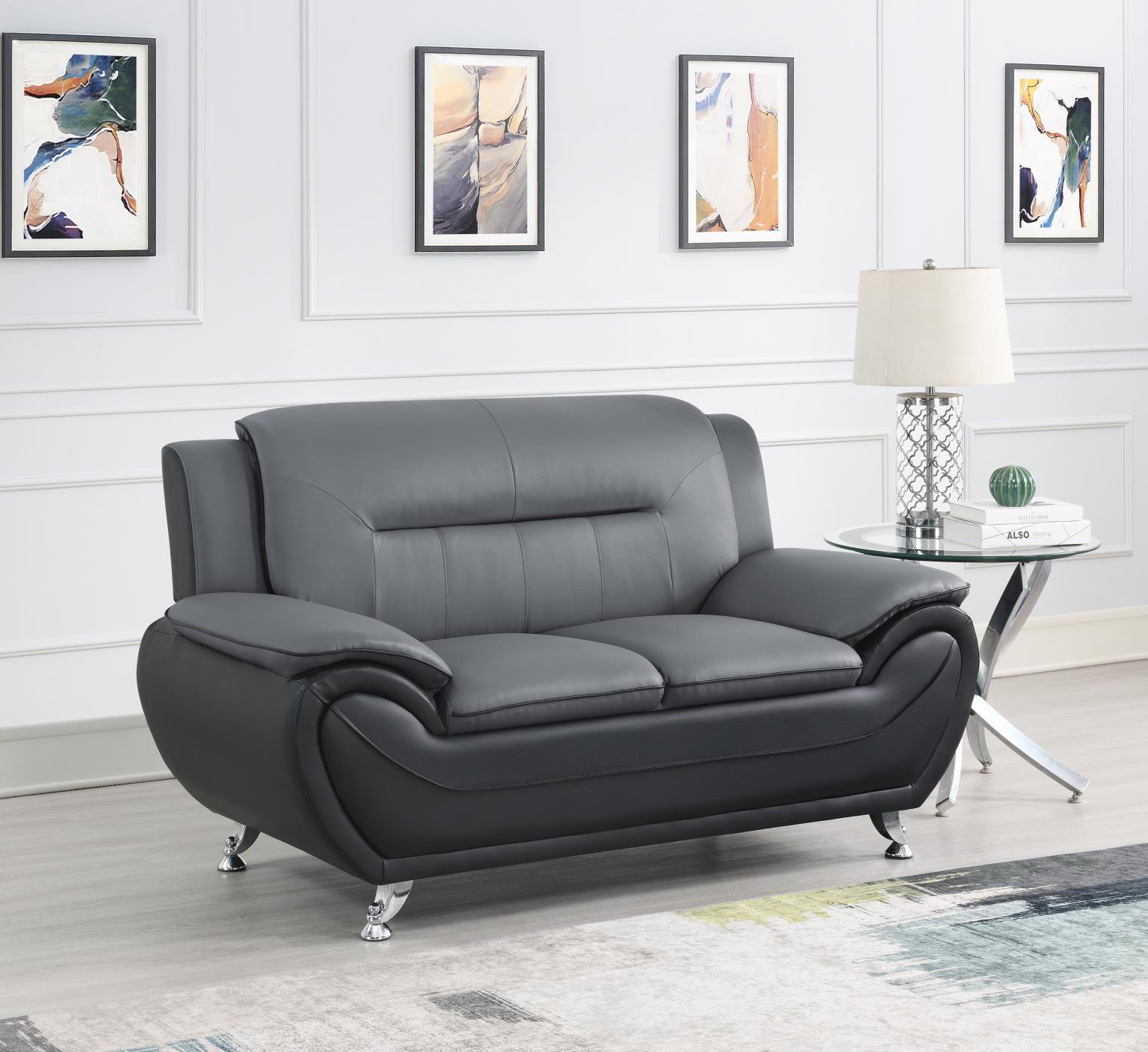U485 - Loveseat - Gray / Black