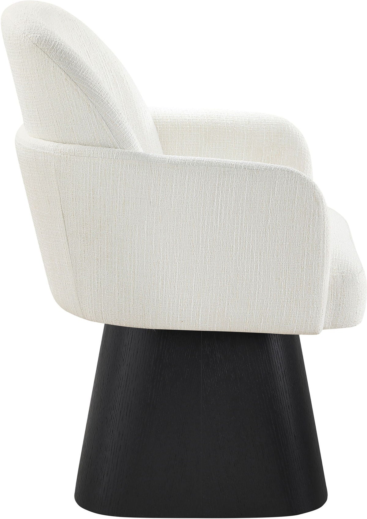 Marlowe Swivel Dining Arm Chair with Black Base