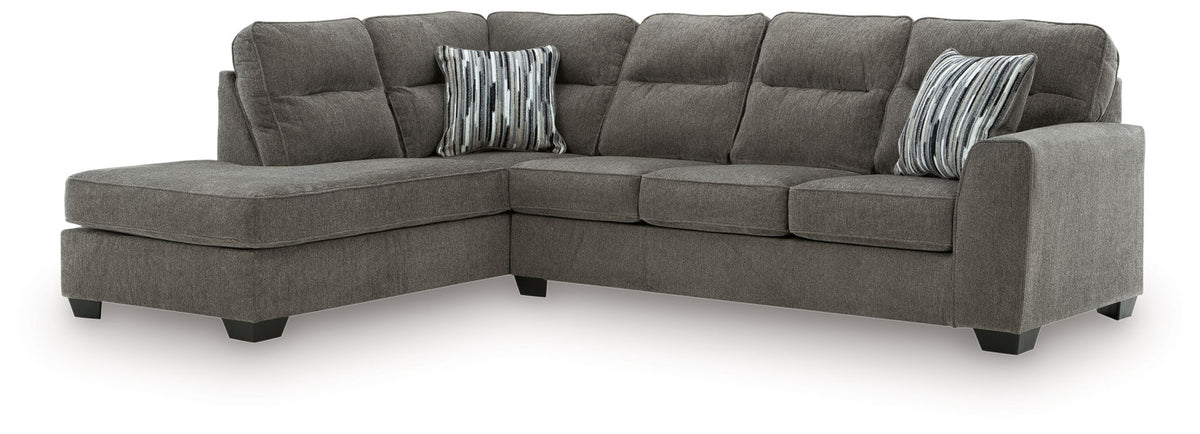 Olten 2 Colors Modular Sectional — 2-Piece Sectional With Left-Arm Corner Chaise — Graphite