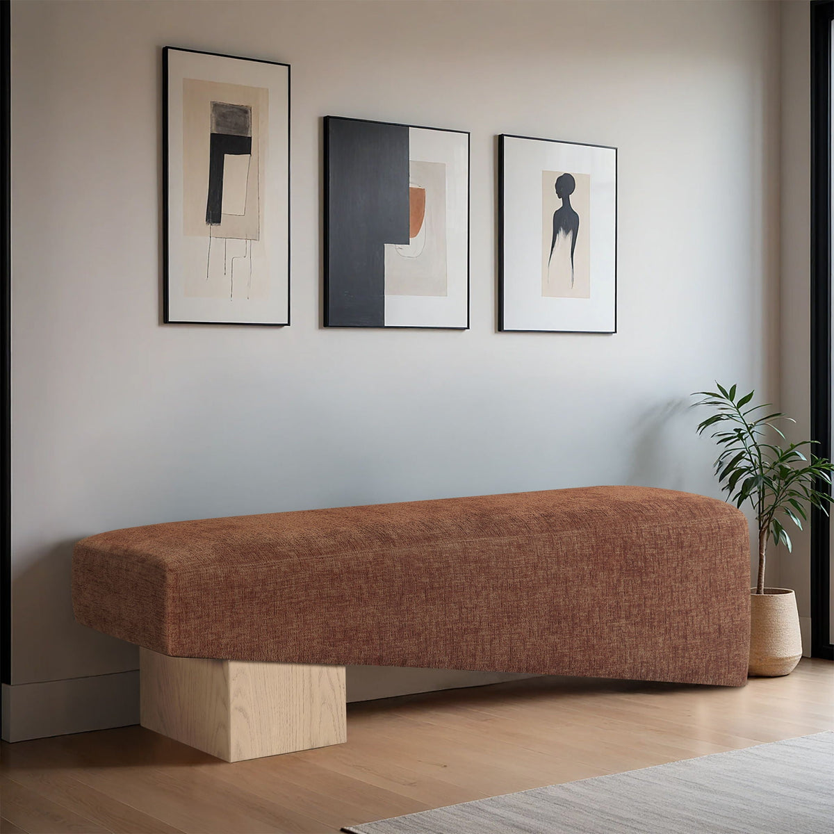 Alora - Bench with Light Brown Base