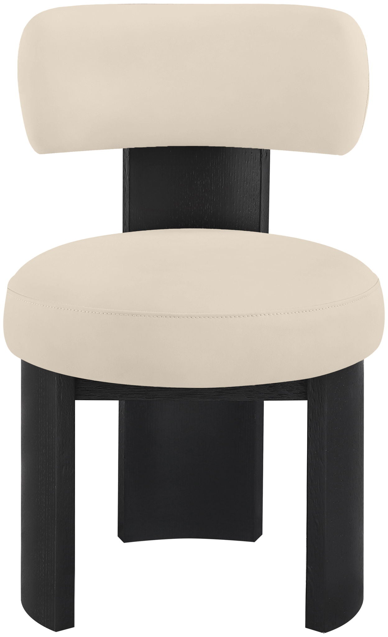 Atelier - Vegan Leather Upholstered Dining Chair (Set of 2) - Beige / Painted Black