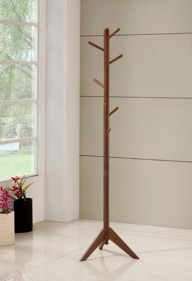Devlin 6 Hook Freestanding Wood Coat Rack Hat Hanger
