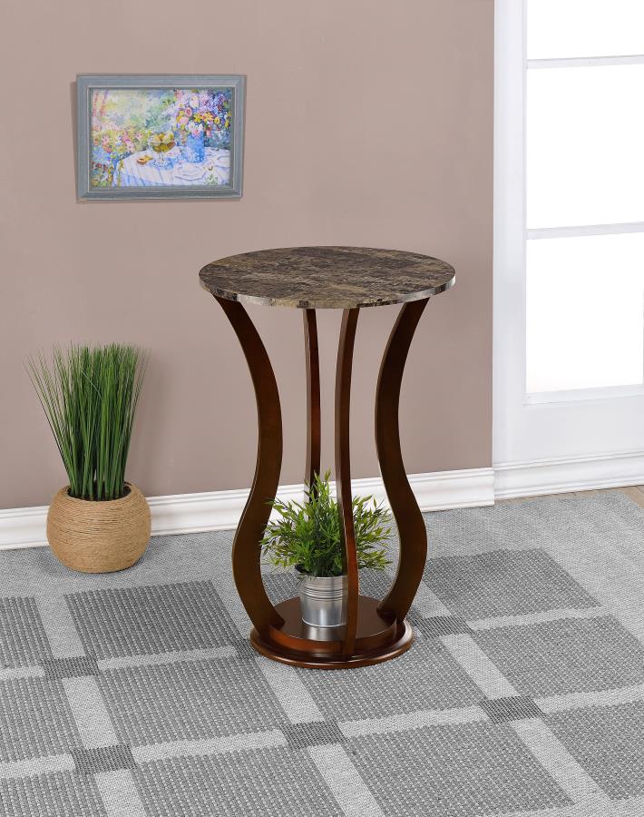 Elton Round Faux Marble Top Plant Stand