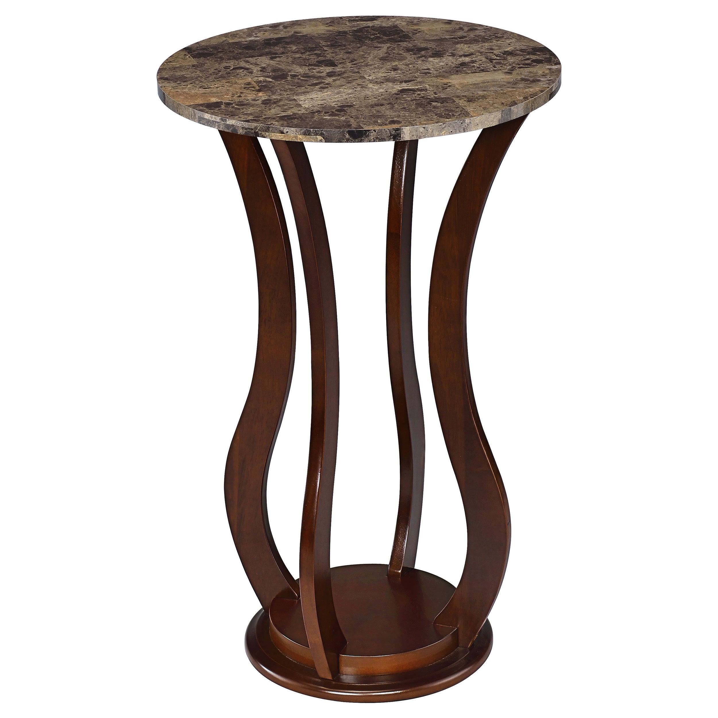 Elton Round Faux Marble Top Plant Stand