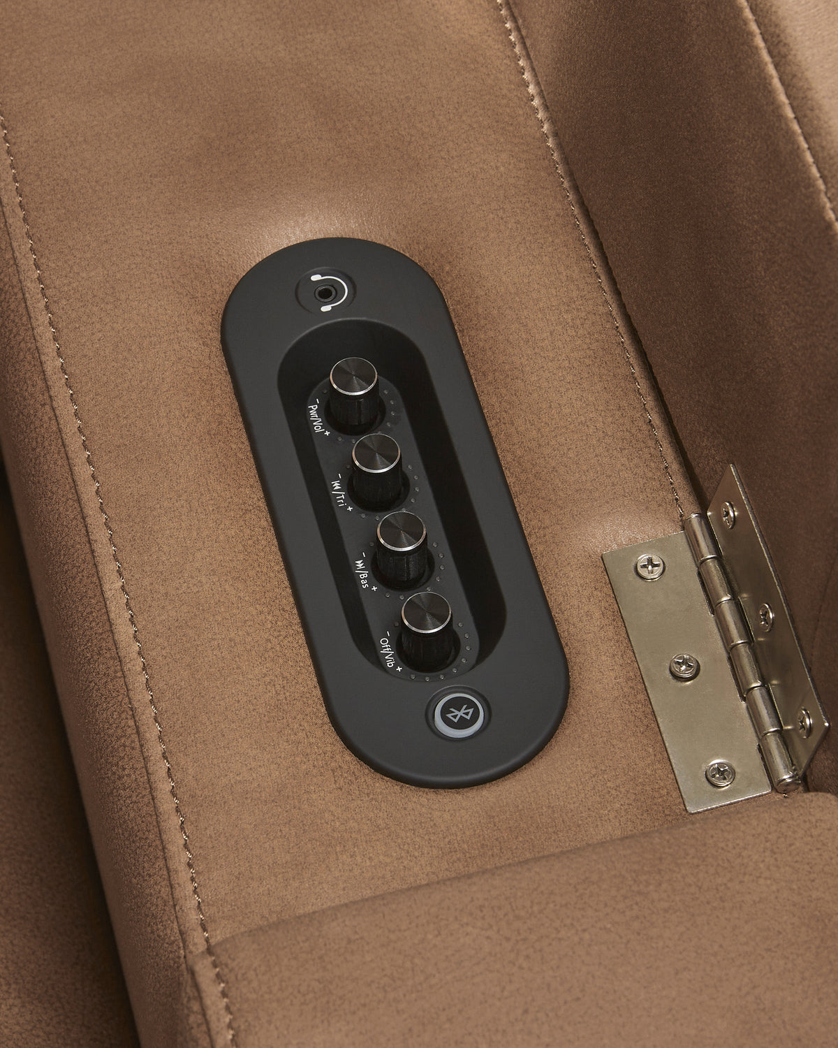 Lorrenton Caramel Power Glider Recliner — Audio, Heat & Massage