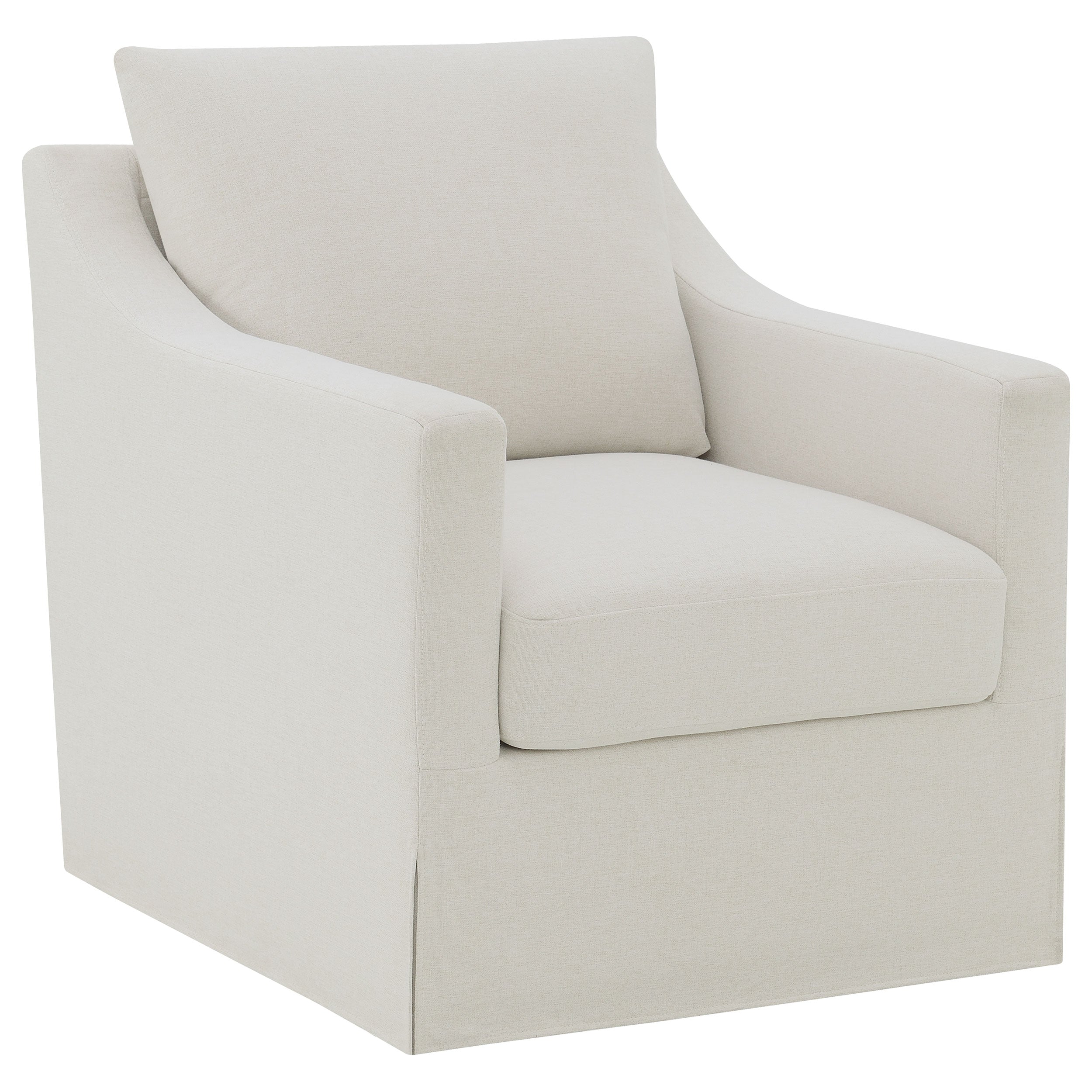 Winter Upholstered Sloped Arm Accent Swivel Chair