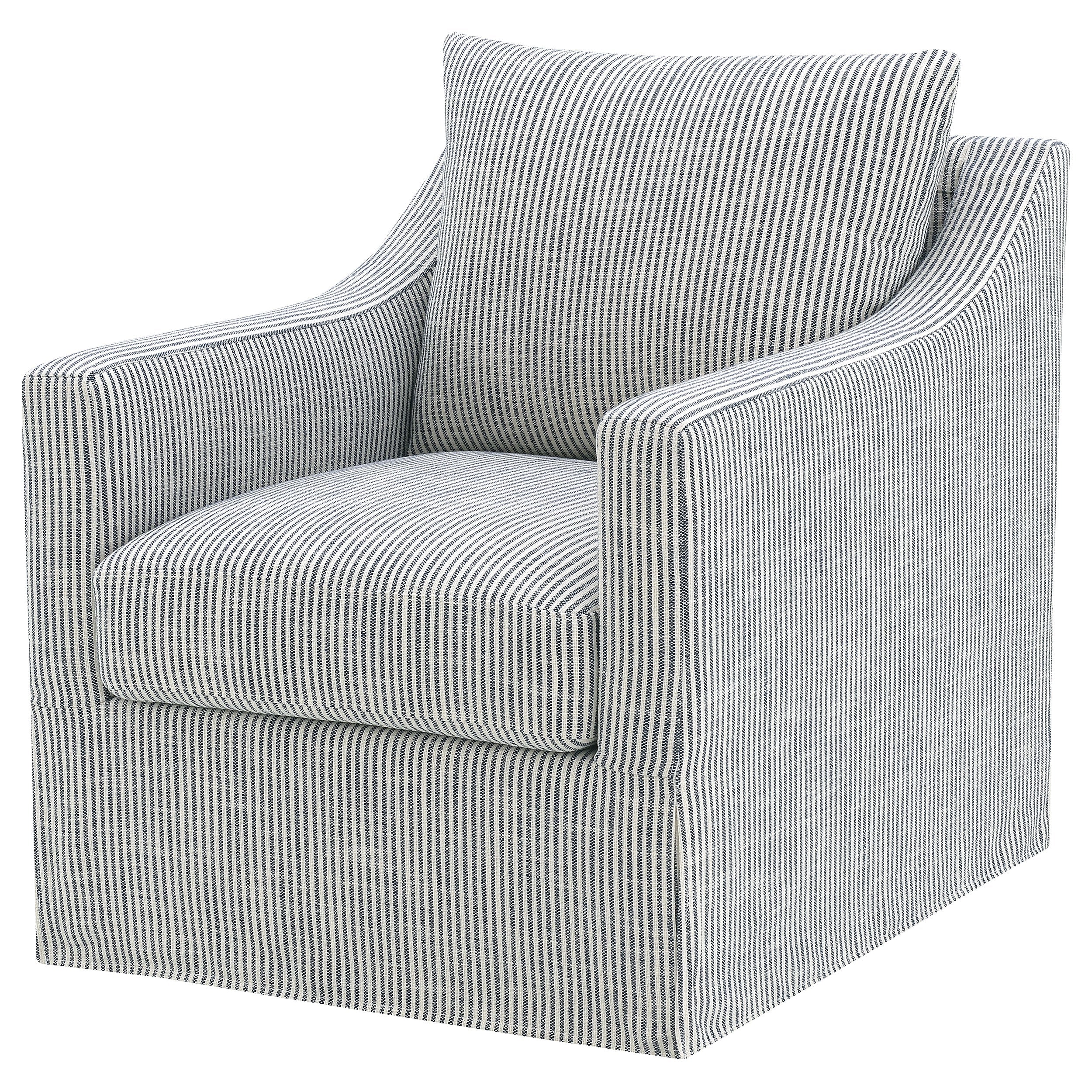 Winter Upholstered Sloped Arm Accent Swivel Chair