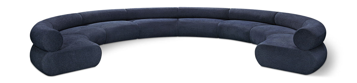 Bale Chenille Modular Sectional — 8-Piece Sofa — Navy