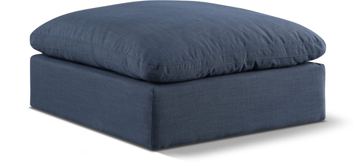 Comfy Linen Modular Sectional — Ottoman — Navy