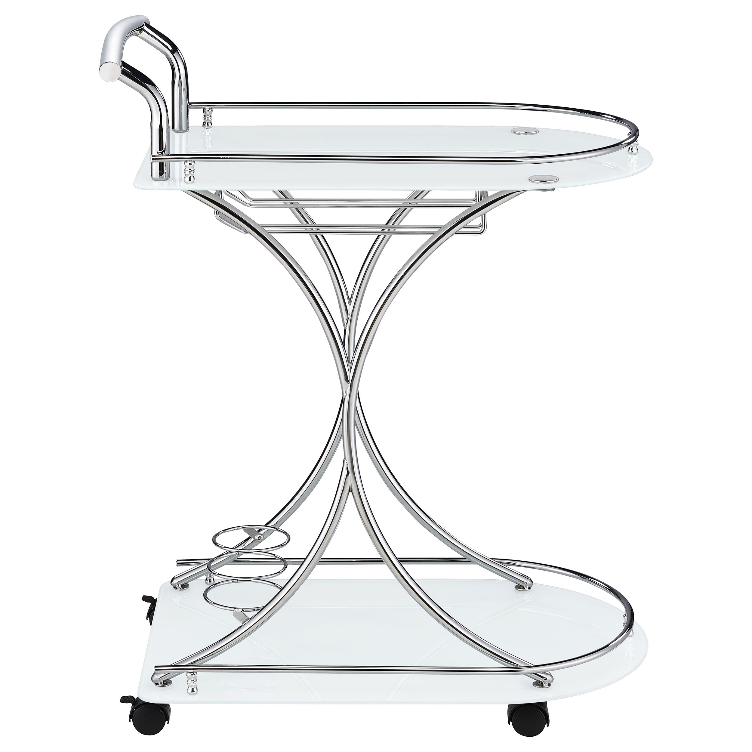 Elfman 2-shelve Serving Cart Chrome and Black
