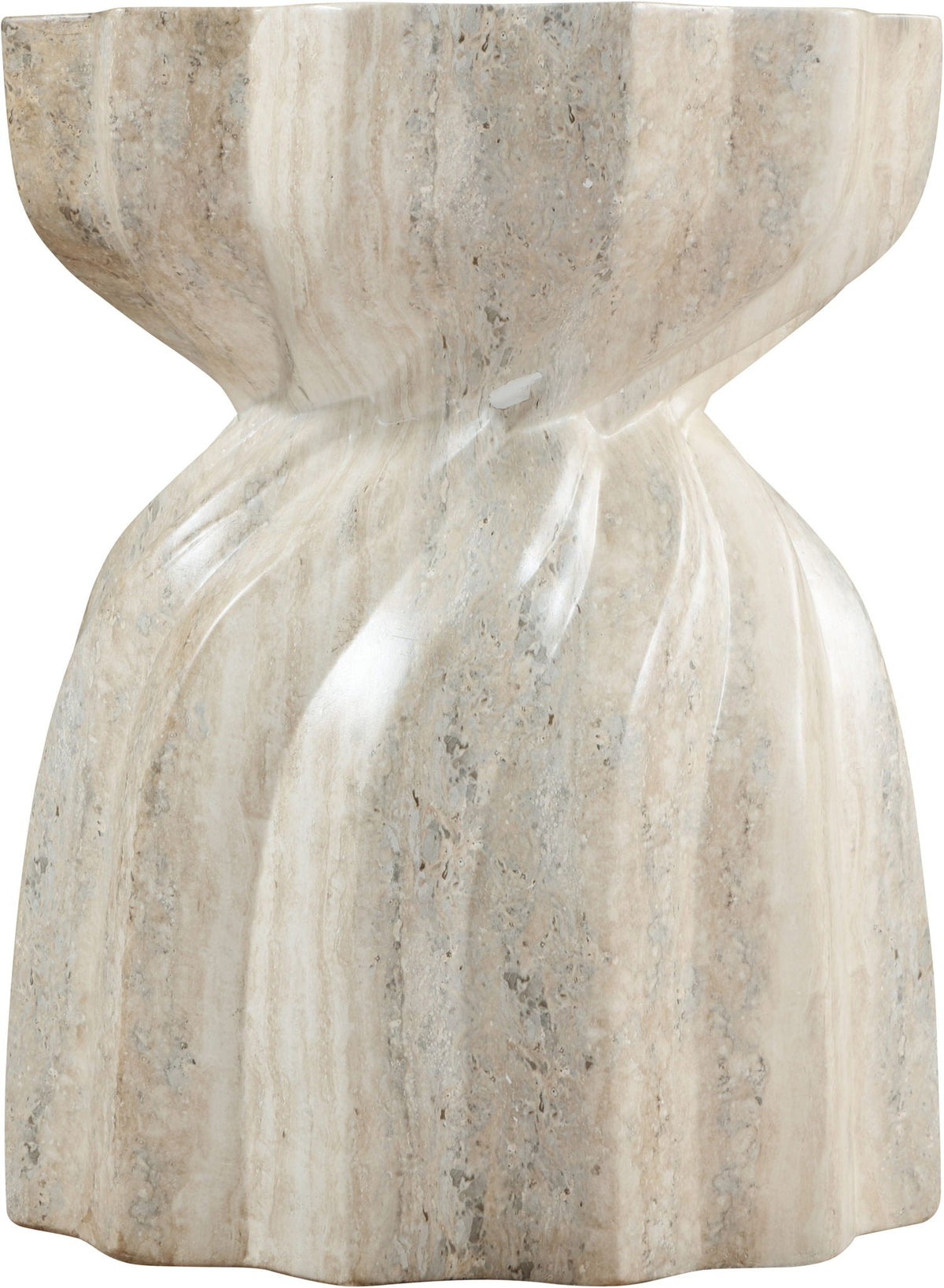 Caserta - Marble Finish Concrete End Table - Travertine
