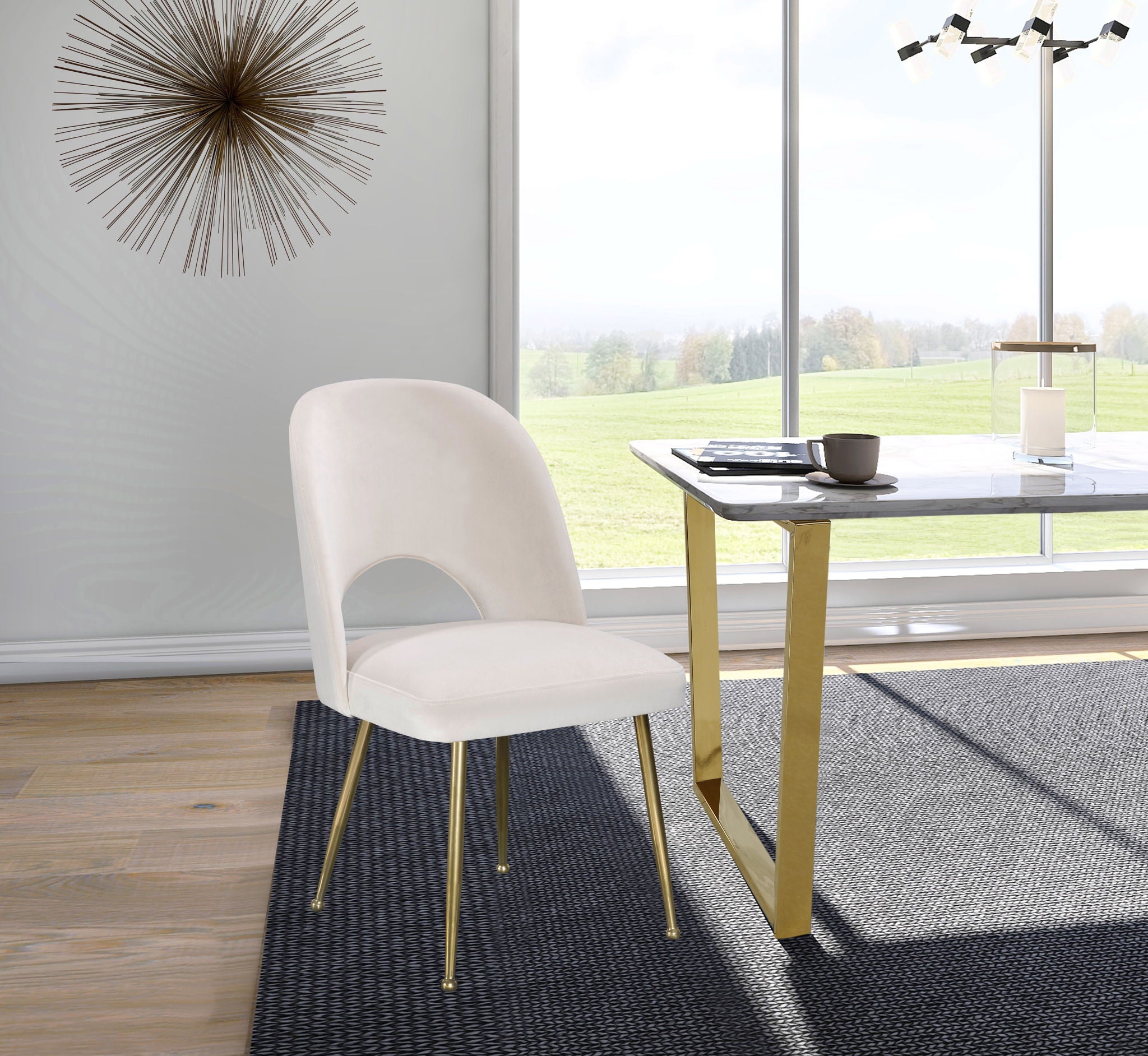 Logan - Dining Chair (Set of 2) - Gold Legs