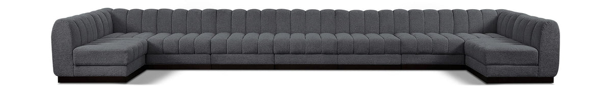 Quinn Chenille Modular Sectional — 9-Piece Sectional — Grey