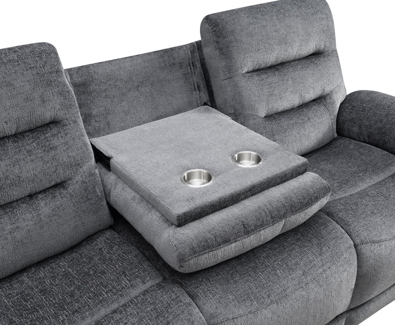 U152 - Motion Sofa With Drop Down - Gray
