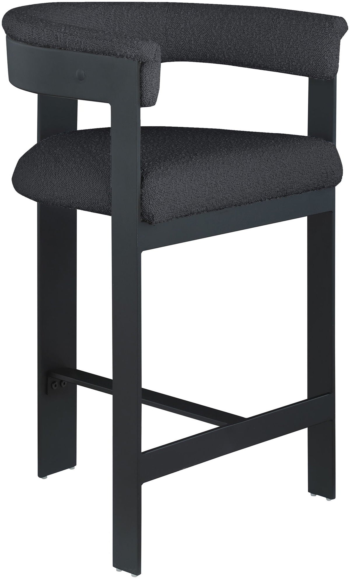 Romeo - Boucle Counter Stool (Set of 2) with Black Base