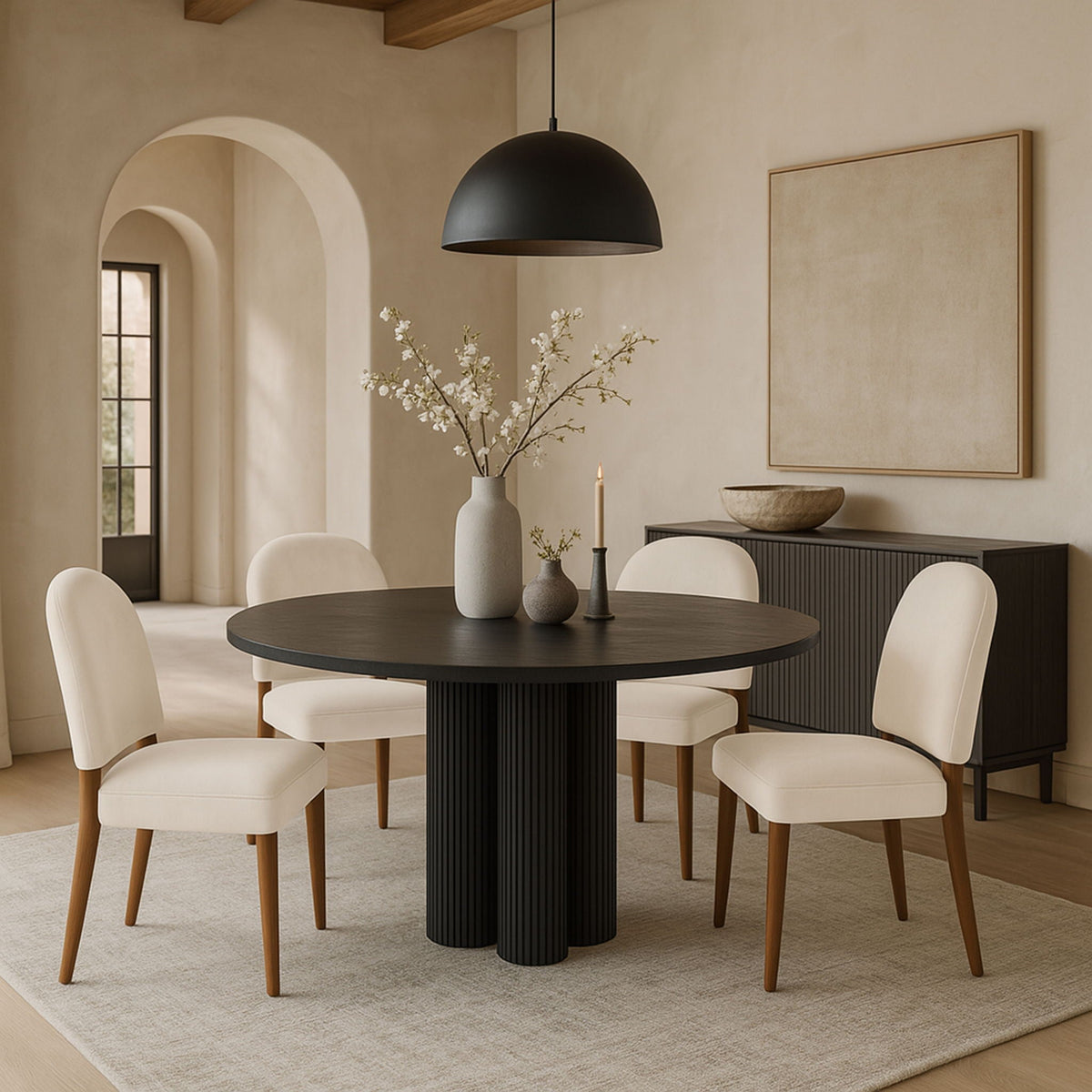 Varinelle - Velvet Dining Chair (Set of 2) with Walnut Frame