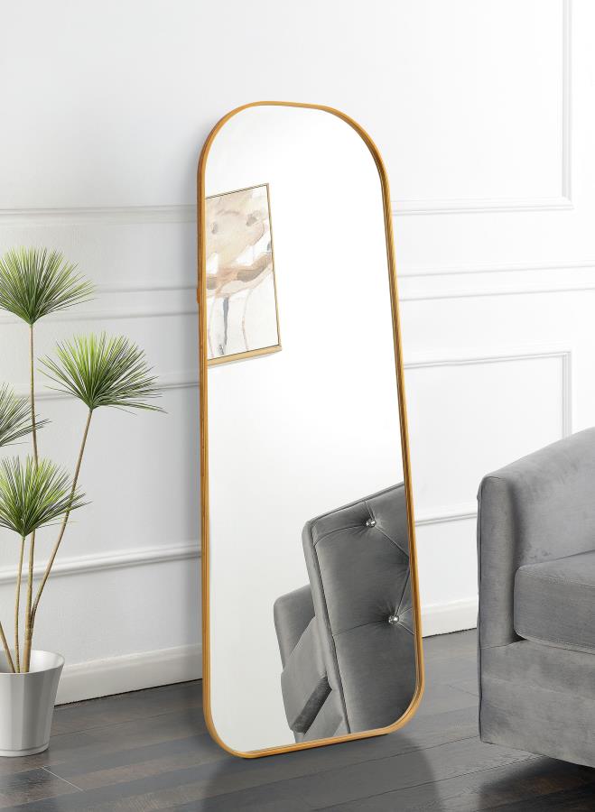 Simeon 20 x 52 Inch Full Length Floor Mirror Antique Gold