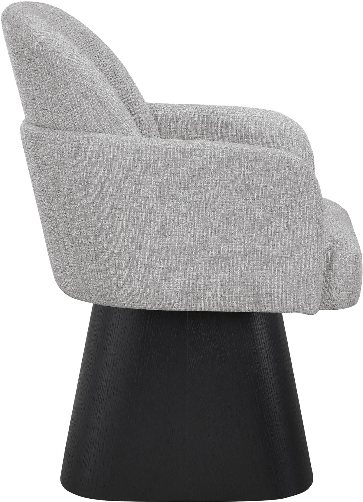 Marlowe Swivel Dining Arm Chair with Black Base