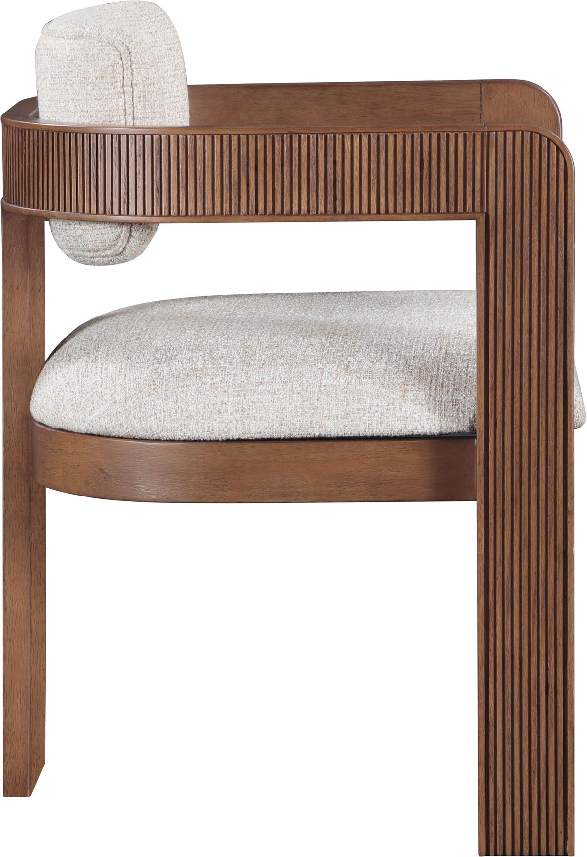 Sacha - Linen Dining Chair (Set of 2) with Brown Base