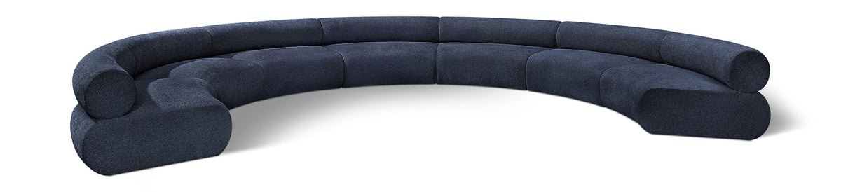 Bale Chenille Modular Sectional — 7-Piece Sofa — Navy