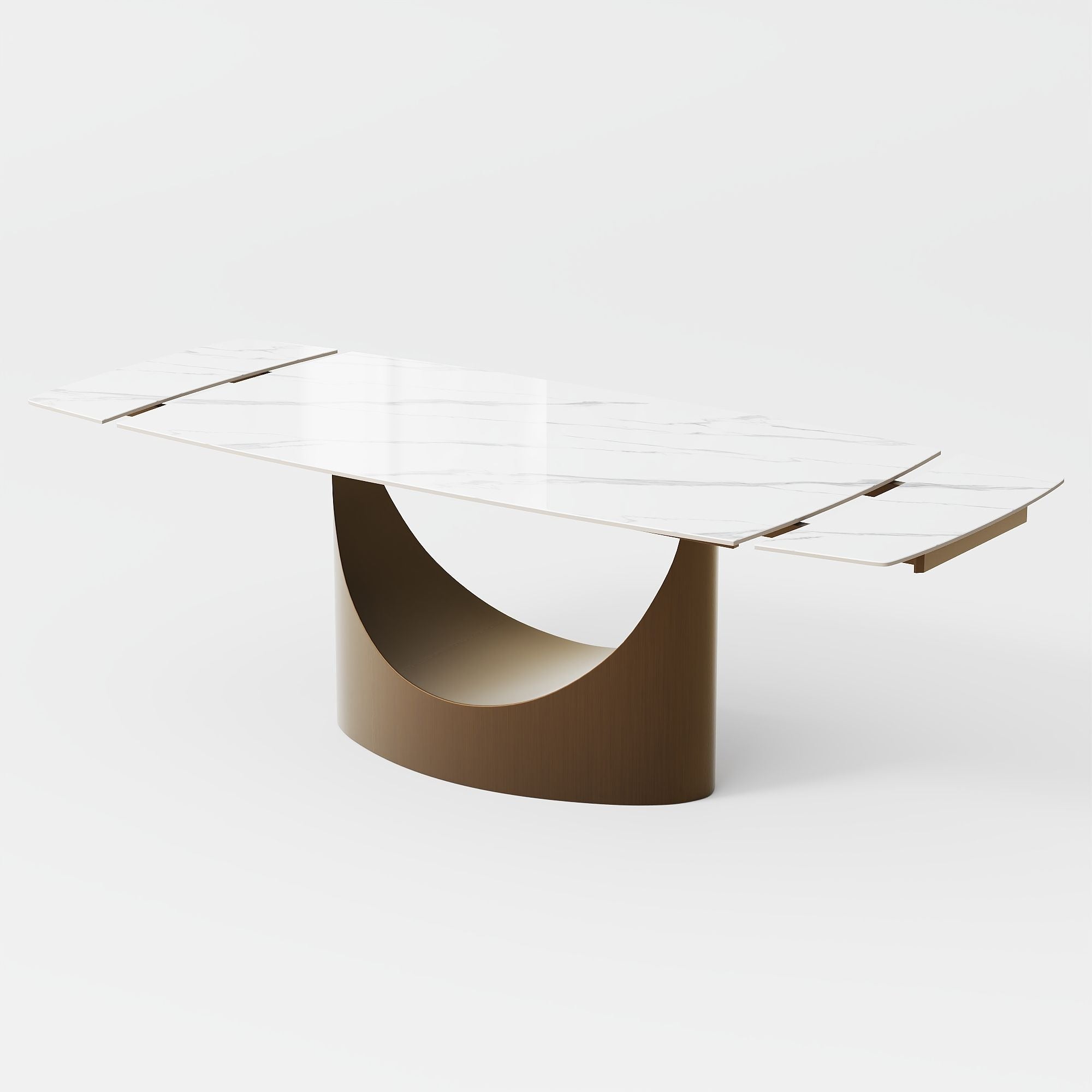 Aman 71"-95" Table (Glossy White)