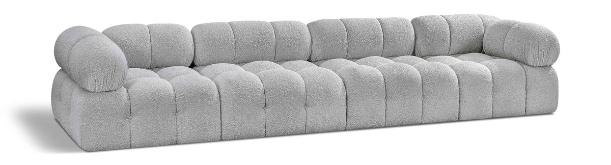 Ames Boucle Modular Sectional — 4-Piece Sofa — Grey