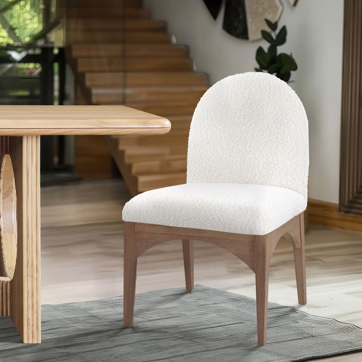 Waldorf - Boucle Dining Side Chair with Natural Legs