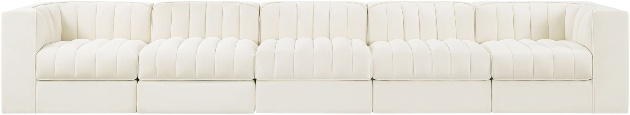 Rummi - Velvet Performance Fabric Upholstered 5 Piece Modular Sofa
