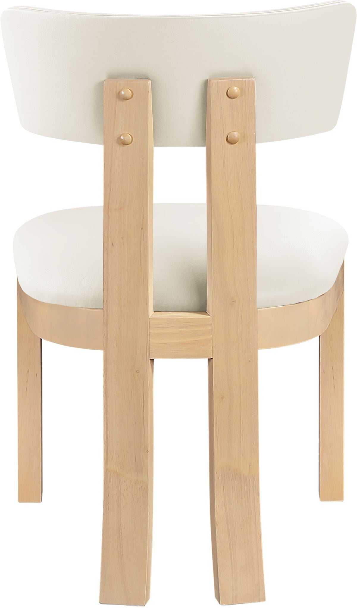 Lavrin Vegan Leather Dining Side Chair (Set of 2) with Natural Base
