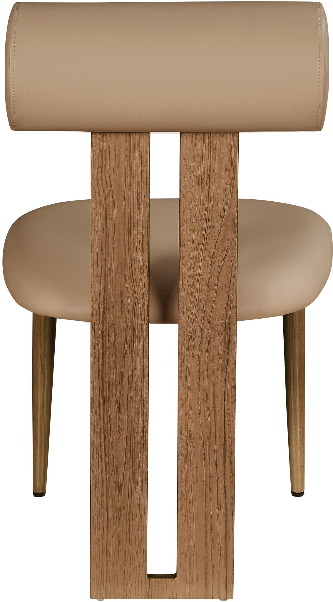 Dario - Faux Leather Dining Chair (Set of 2) with Brown Frame