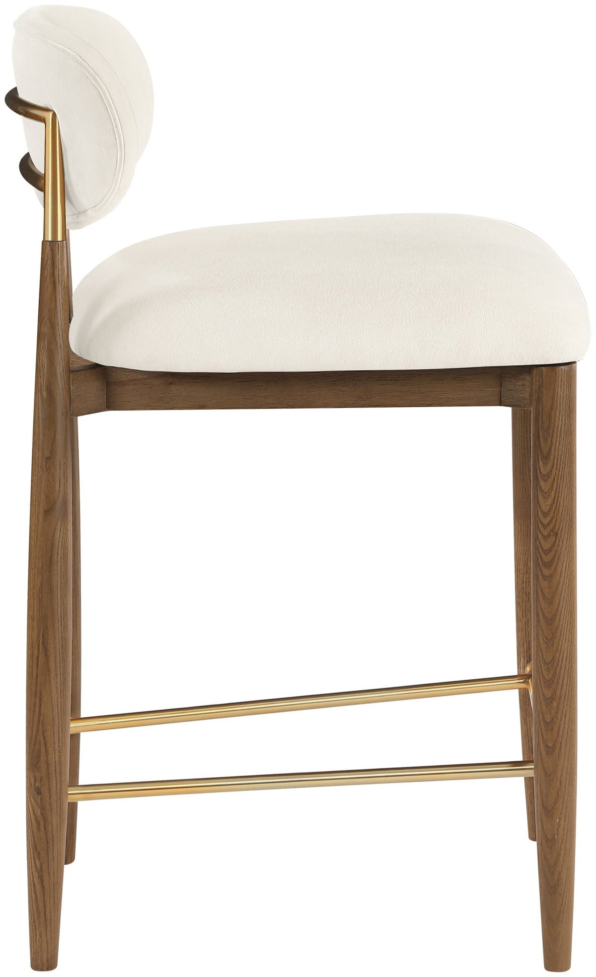 Riccio Fabric Counter Stool with Walnut Frame