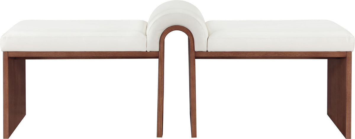 Delphine - Bench with Walnut Base