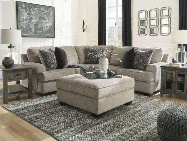 Bovarian Stone Sectional — 3-Piece Sectional + Ottoman