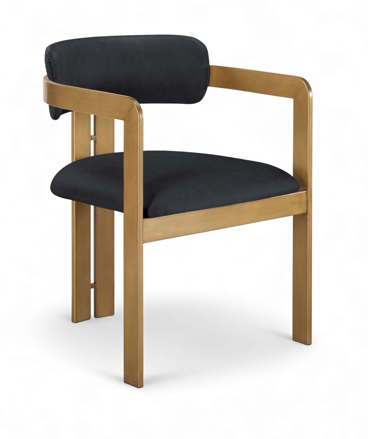 Aurum Vegan Leather Dining Chair (Set of 2) with Brushed Brass