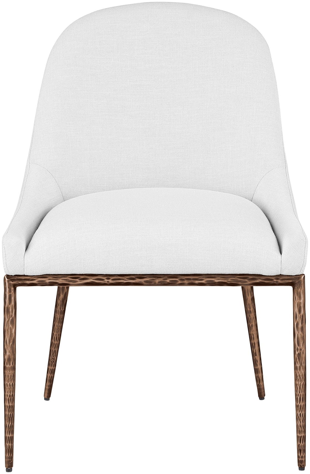 Ferro Performance Fabric Dining Side Chair with Brushed Bronze Legs