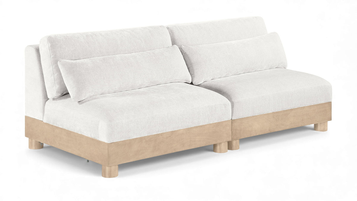 Turin Chenille Modular Sectional — 2-Piece Loveseat (80" Wide) — Cream