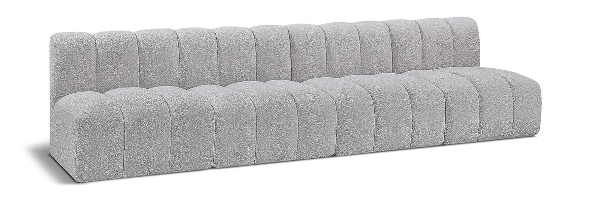 Arc Boucle Modular Sectional — 4-Piece Sofa (119" Wide) — Grey