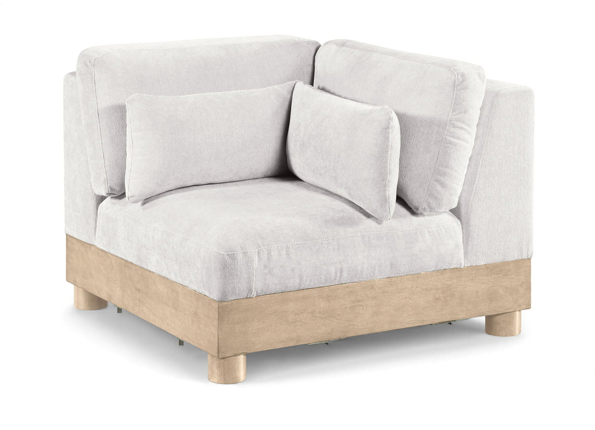 Turin Chenille Modular Sectional — Add-On: Corner Chair — Cream