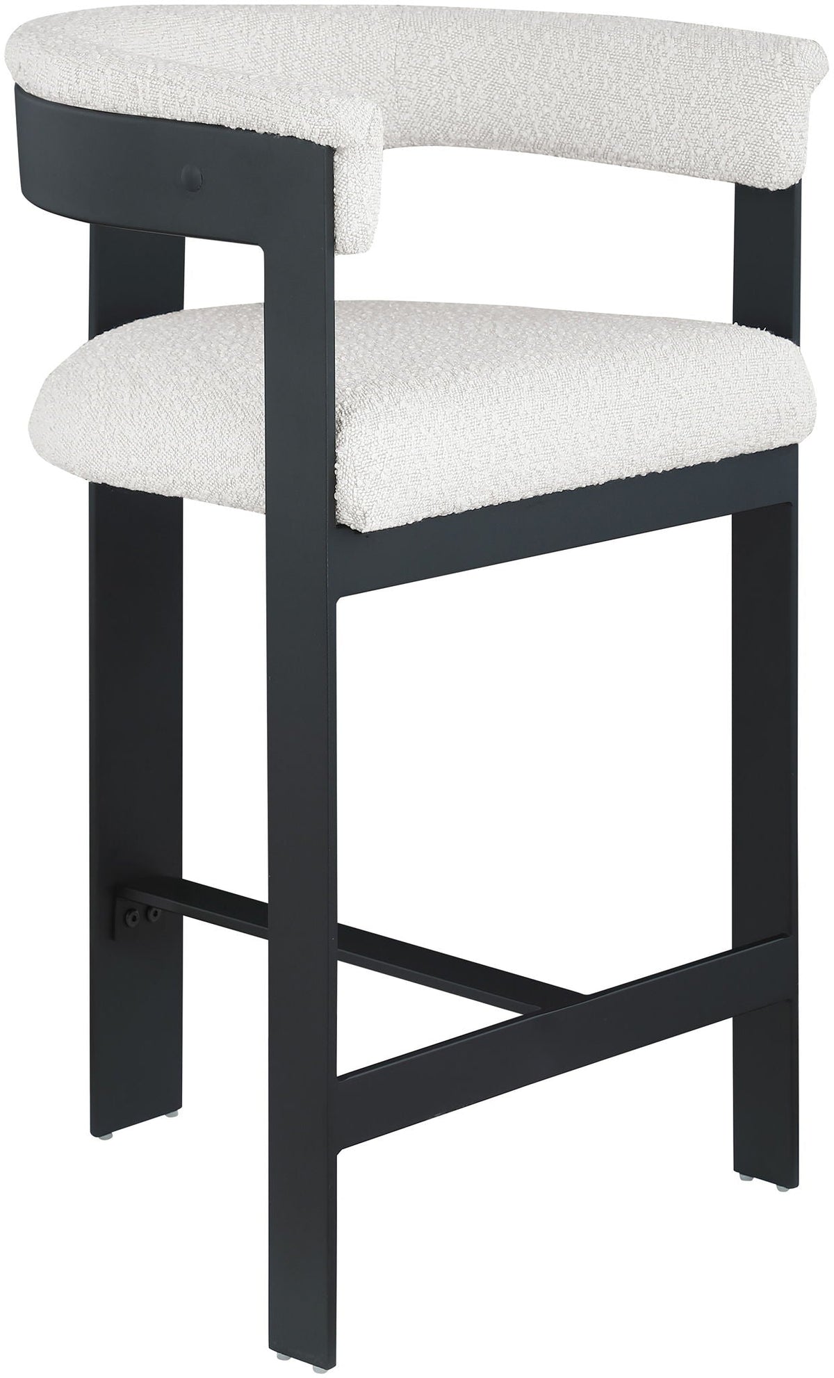 Romeo - Boucle Counter Stool (Set of 2) with Black Base