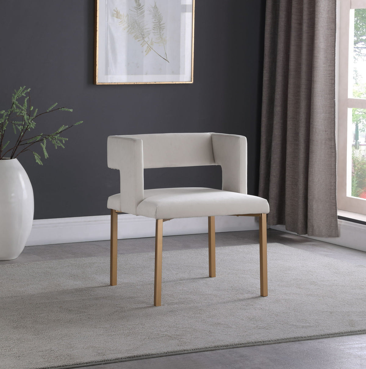 Caleb - Dining Chair (Set of 2) with Gold Legs